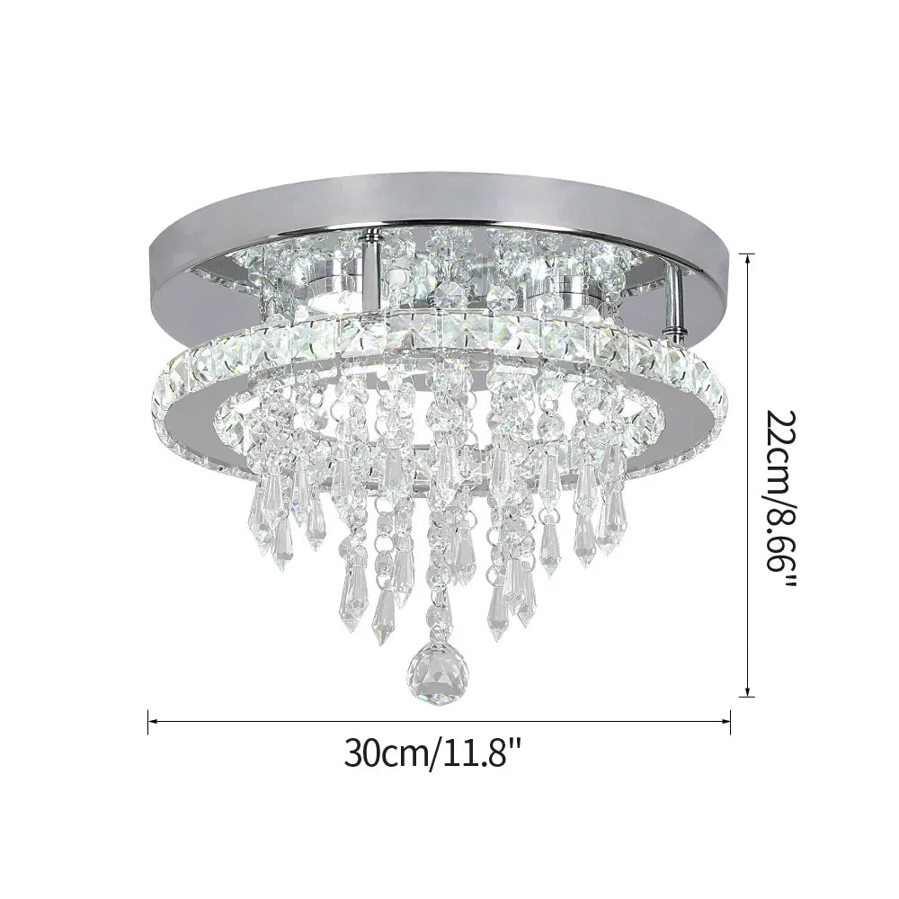 DecorBites™ Crystal LED Flush Mount Ceiling Light for Kitchen Hallway - Modern Chandelier Fixture