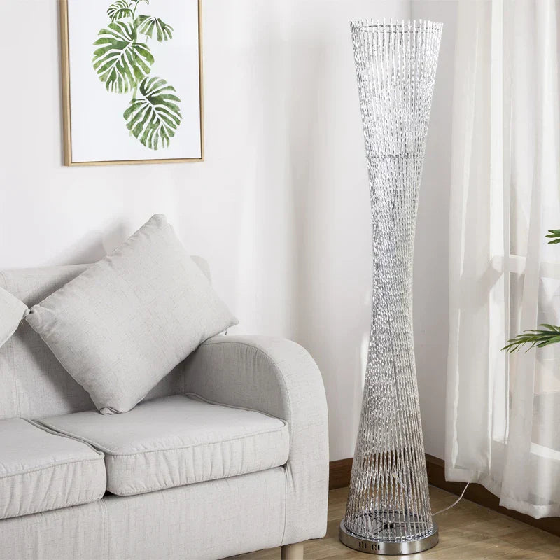 DecorBites™ Aluminum Tower Floor Lamp for Living Room Decor，Modern LED Standing Light Stand