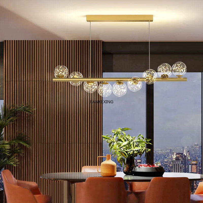 DecorBites™ Glass Ball Chandelier for Dining Room Kitchen Office Front Desk