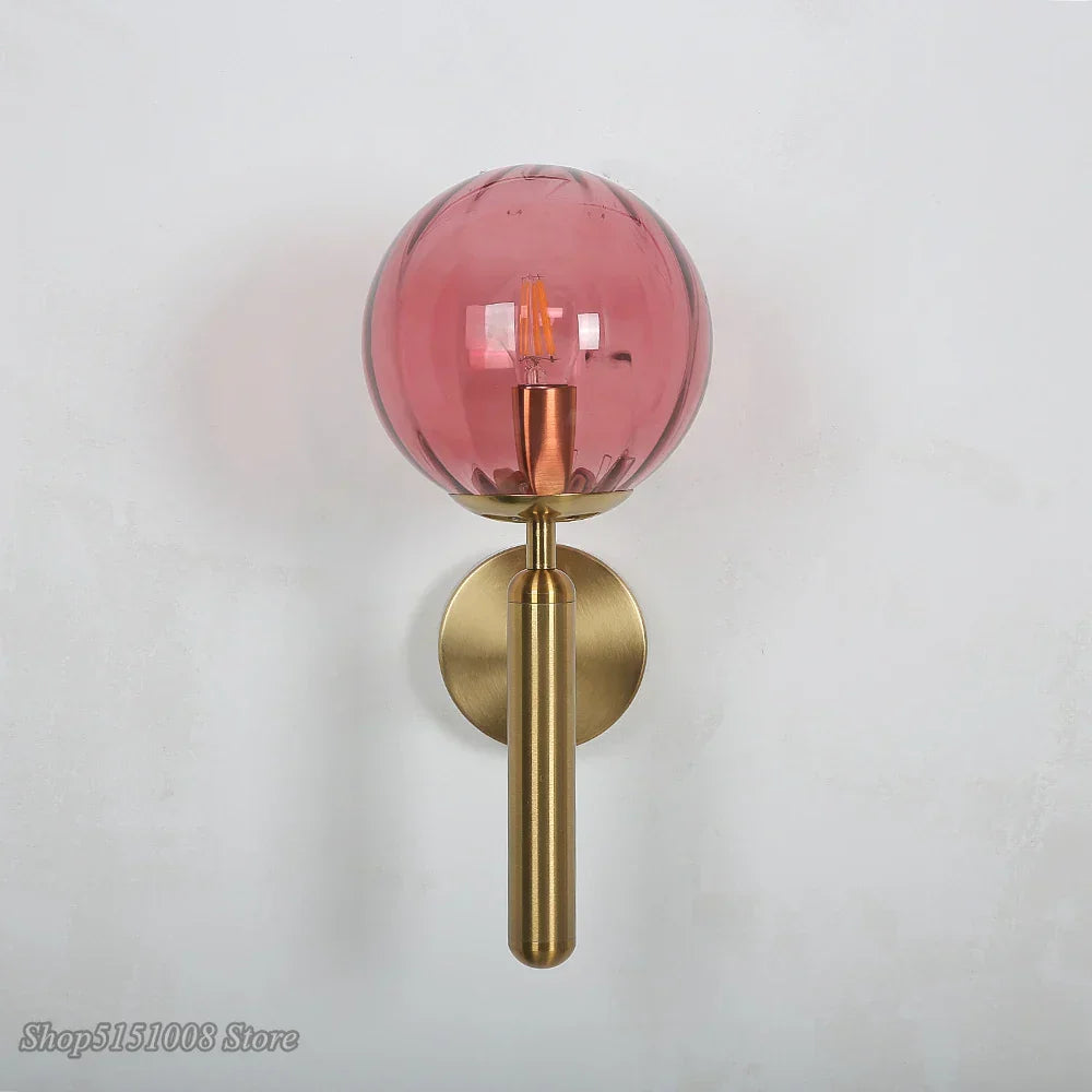 DecorBites™ Glass Ball LED Wall Lamp Modern Bedroom Beside Light Fixture