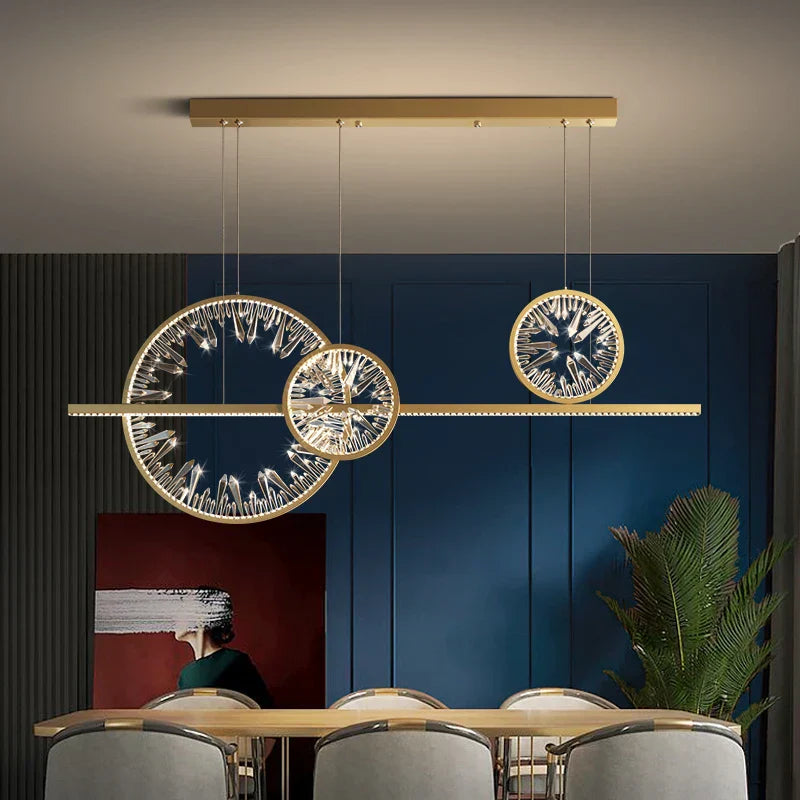 DecorBites™ Crystal Pendant Chandelier for Dining Room, Kitchen, Restaurant, Bar - Modern LED Luxury Lighting