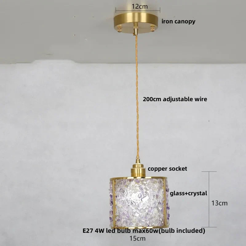 DecorBites™ Crystal Glass LED Pendant Light Fixture for Kitchen Dining Room Bar Luxury Art Decor