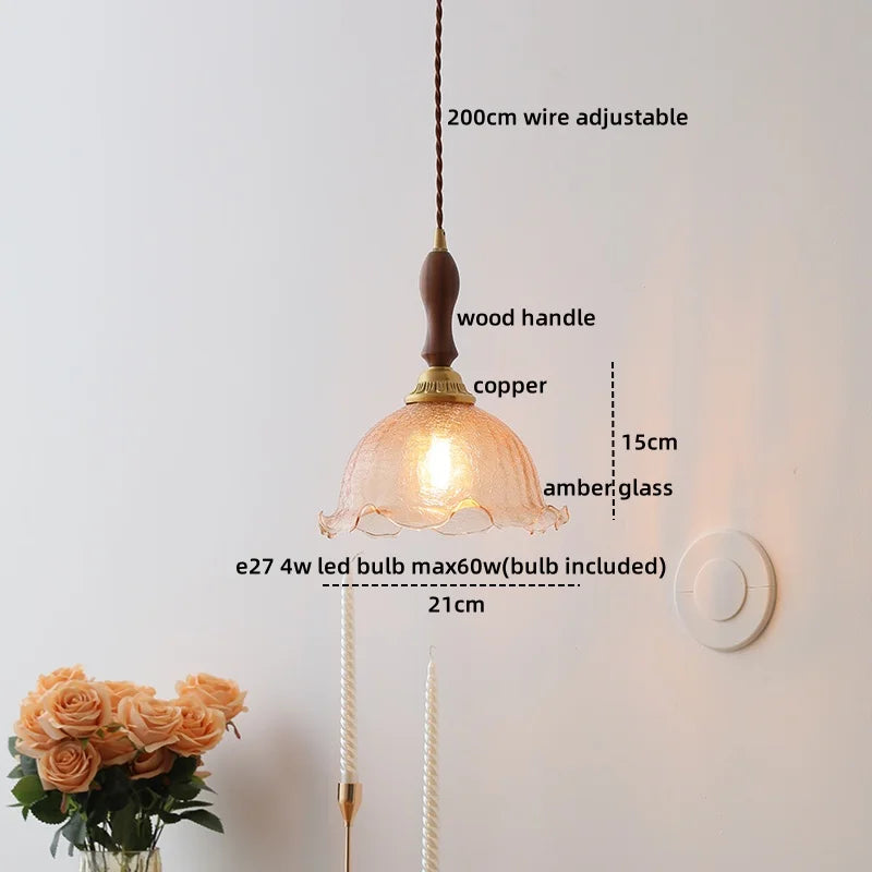 DecorBites™ Gray Glass LED Pendant Lamps, Nordic Modern Design for Bedroom, Living Room Lighting Fixtures