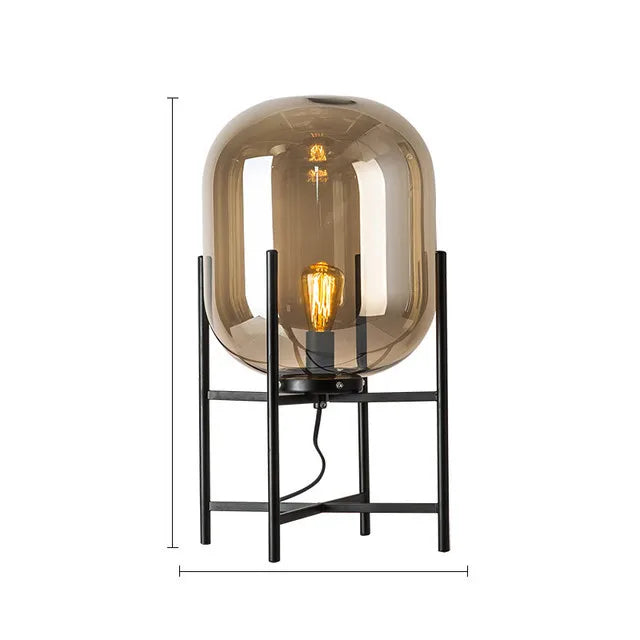 DecorBites™ LED Glass Floor Lamp Retro Melon Floor Lights - Modern Minimalist Design