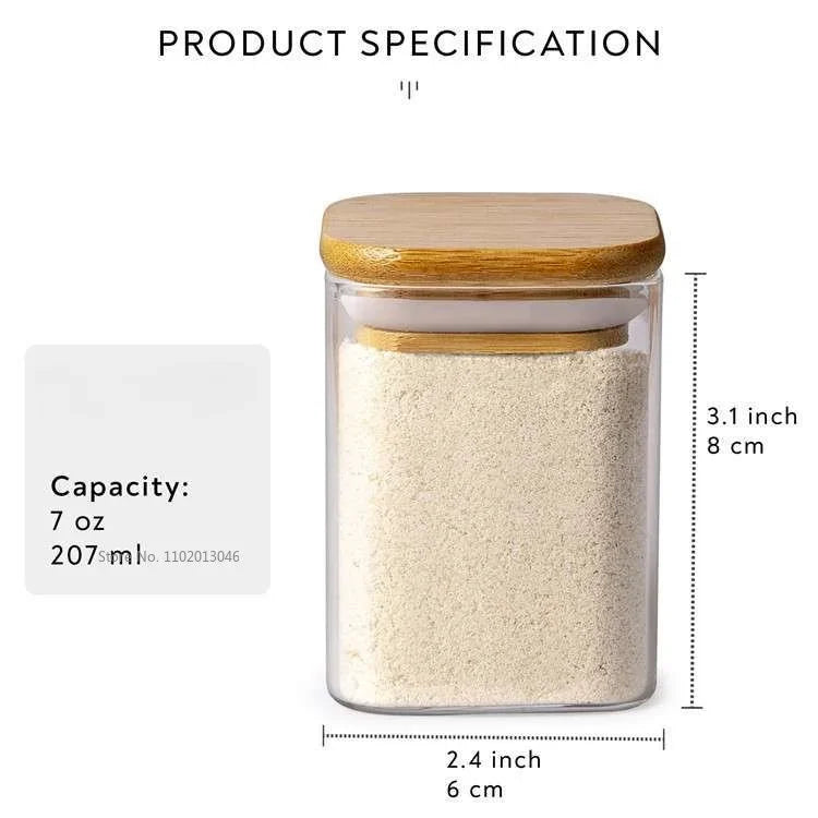 DecorBites™ Glass Jar with Bamboo Lid - Food Storage Container for Tea, Coffee, and More