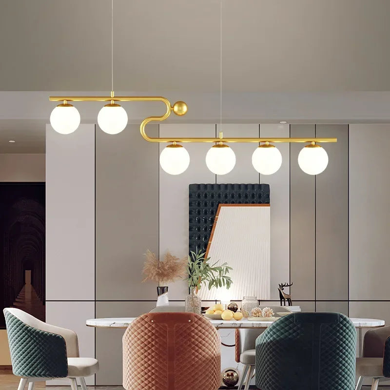 DecorBites™ Glass Ball LED Chandelier Pendant for Dining Living Bedroom Kitchen