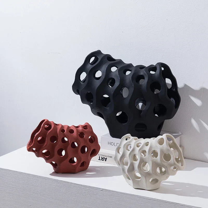 DecorBites™ Coral Geometric Resin Sculpture Sea Creature Decor Figurine