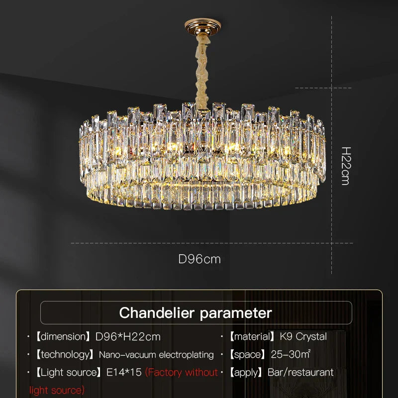 DecorBites™ Crystal Chandelier: Modern High-End Luxury for Living, Dining & Master Bedrooms