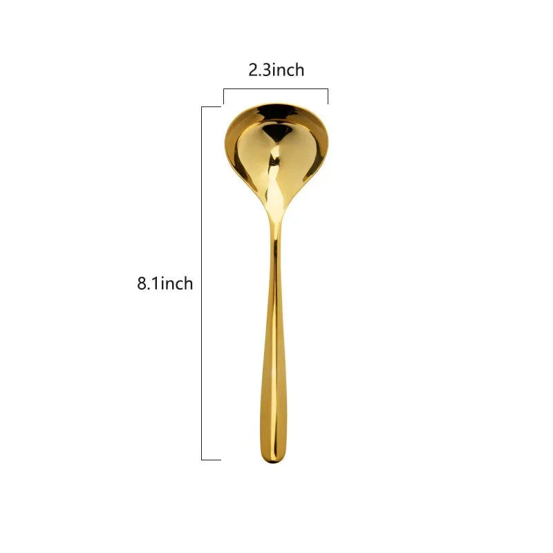 DecorBites™ 304 Stainless Steel Small Gravy Ladle - 21cm/8.1inch | Dishwasher Safe Sauce Spoon