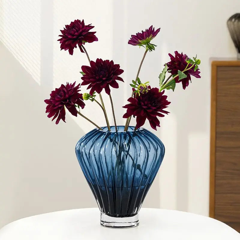 DecorBites™ Blue Hot Air Balloon Vase, Lily Flower Arrangement Home Decoration