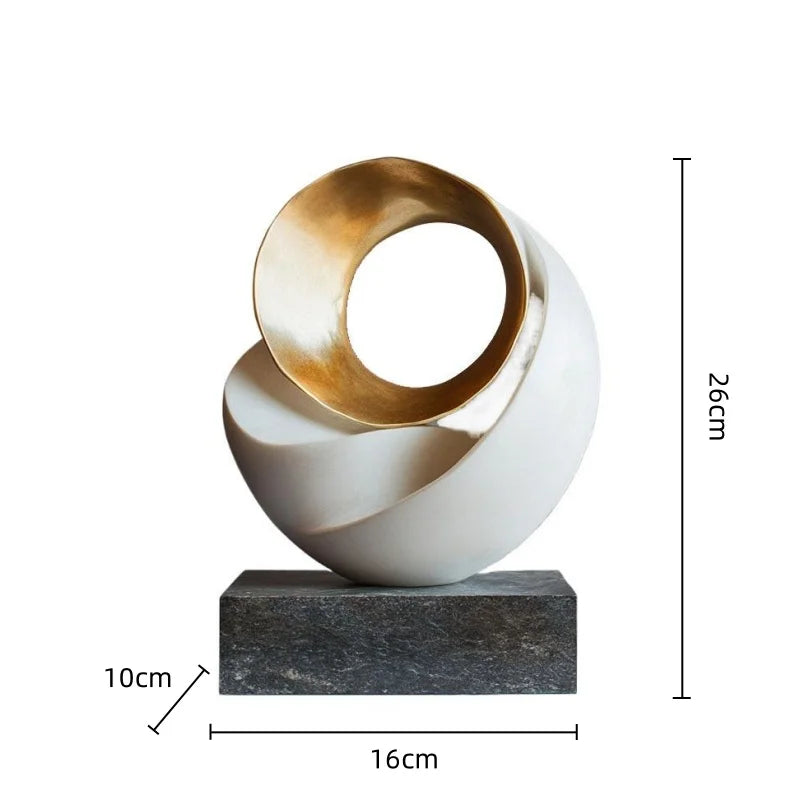 DecorBites™ Golden Geometric Tree Hole Sculpture Ornaments for Home Decor