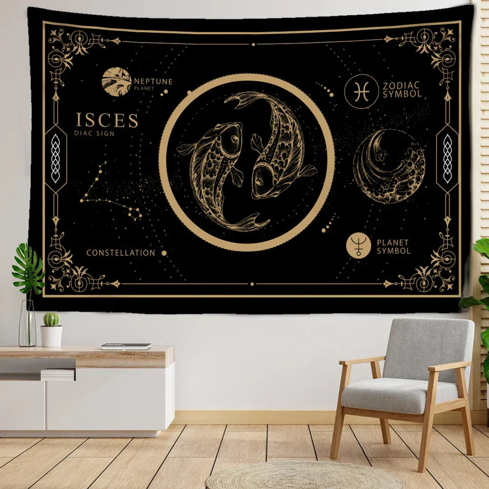 DecorBites™ Constellation Tarot Tapestry Wall Hanging for Home Décor vibes and Witchy Aesthetics