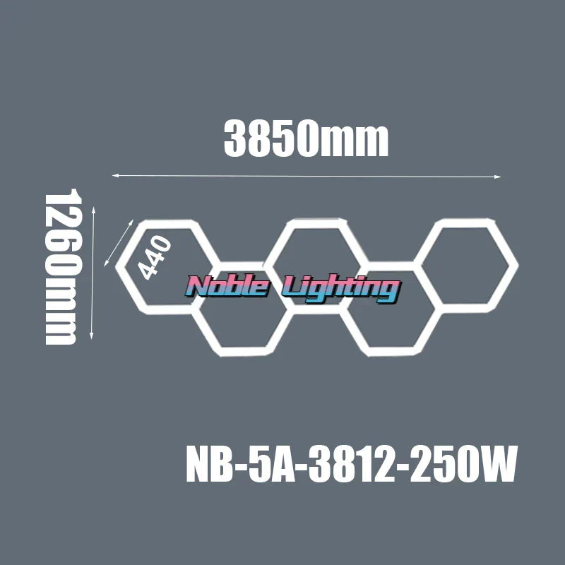 DecorBites™ Aluminum Housing Hexagon LED Light Bar Detailing Light 5X12M Honeycomb Ceiling Lamp