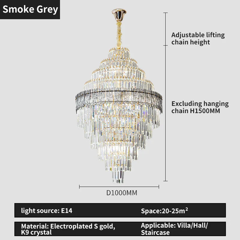 DecorBites™ Elegant Crystal Chandelier: Modern European Lighting for Living, Dining & Bedroom