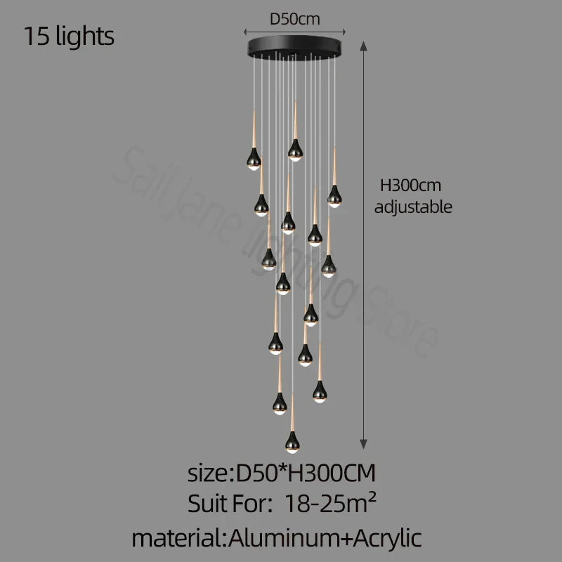 DecorBites™ Luxe Loft Chandelier: Nordic Modern Style for Living Room, Hotel, or Apartment