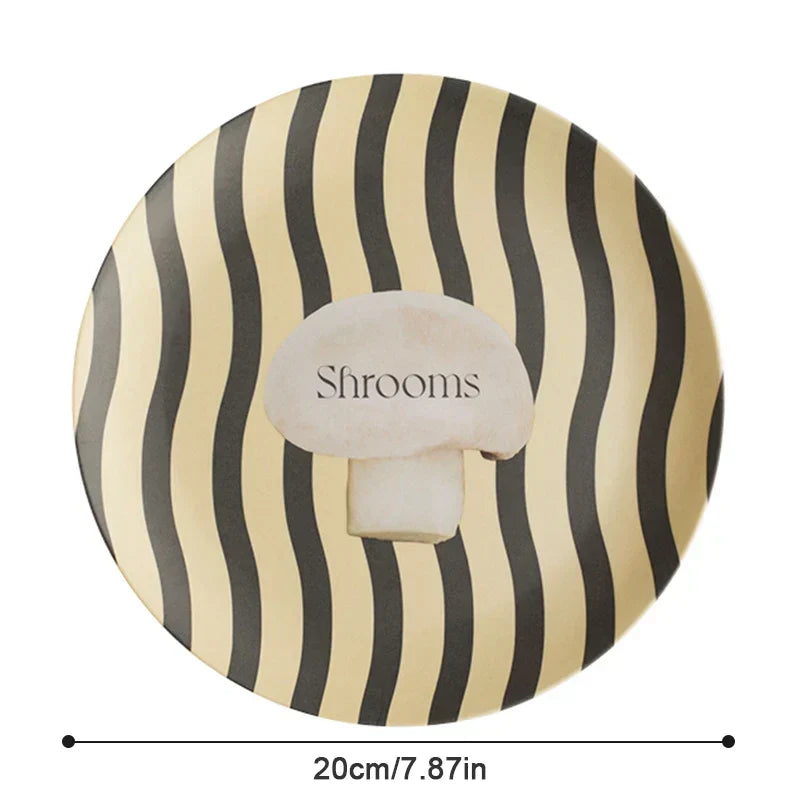 DecorBites™ Korean Style Round Bamboo Fiber Dining Plate for Desserts, Fruits, and Cakes