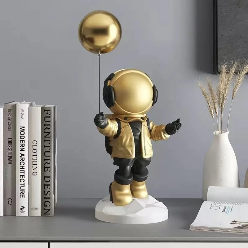 DecorBites™ Balloon Astronaut Resin Home Decor Crafts Figurines Statue Sculpture Bookcase Decor