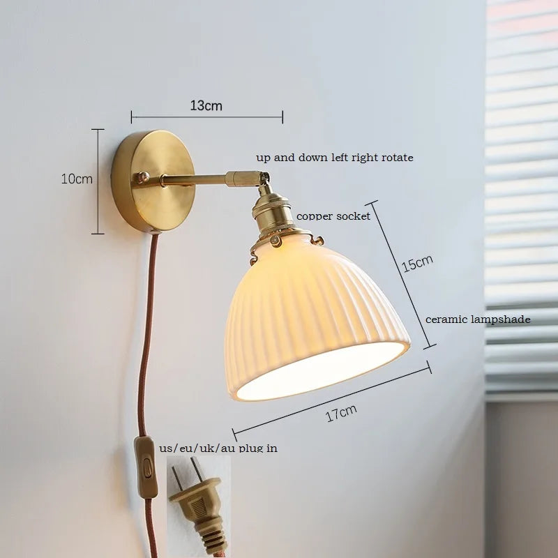 DecorBites™ Ceramic LED Wall Light for Home Indoor Decor Bedroom Bathroom Mirror