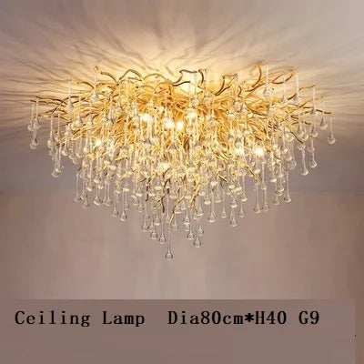 DecorBites™ Crystal Chandelier: Modern LED Luxury for Living Room Decor & Lighting