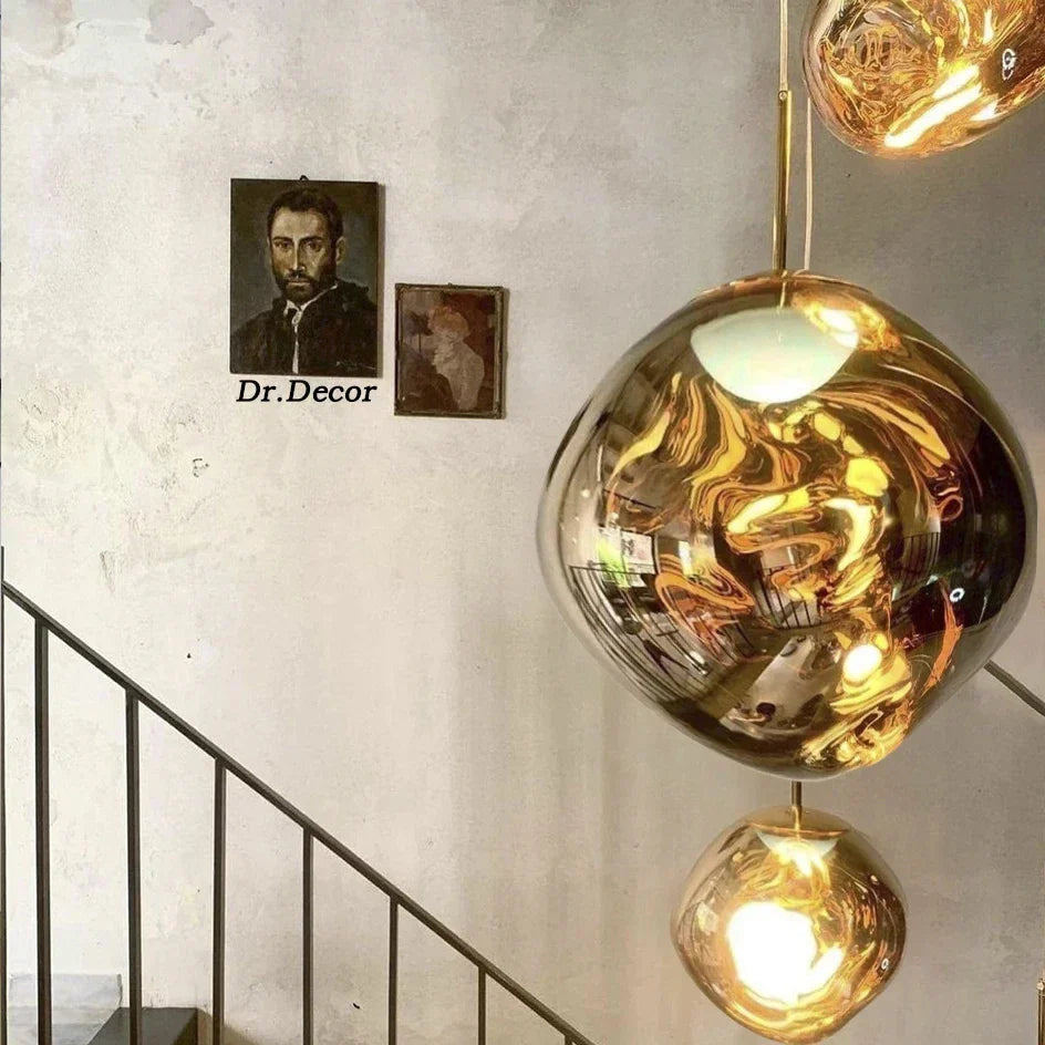 DecorBites™ Glass Lava LED Pendant Ceiling Lamp for Living Room Bedroom Loft Chandelier