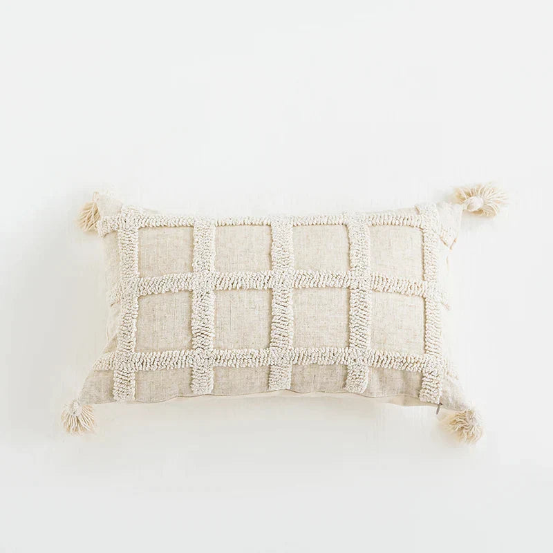 DecorBites™ Boho Tufted Tassel Cushion Cover for Home Decor Living Room Sofa