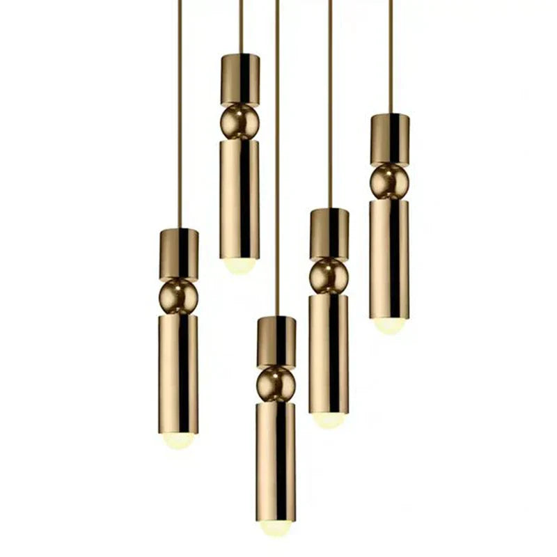 DecorBites™ Black Gold LED Tube Pendant Lamp for Home Shop Glass Chandelier