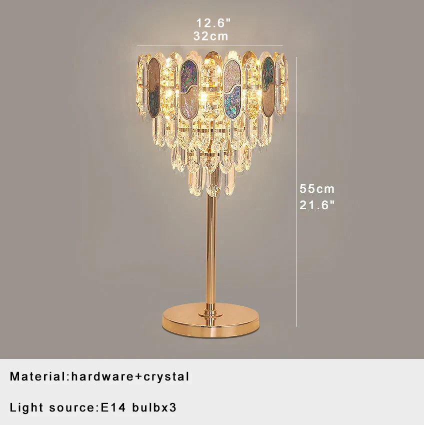DecorBites™ Crystal Bar Table Lamp Luxury Dimmable 2700K Desk Light Elegant Home Decor