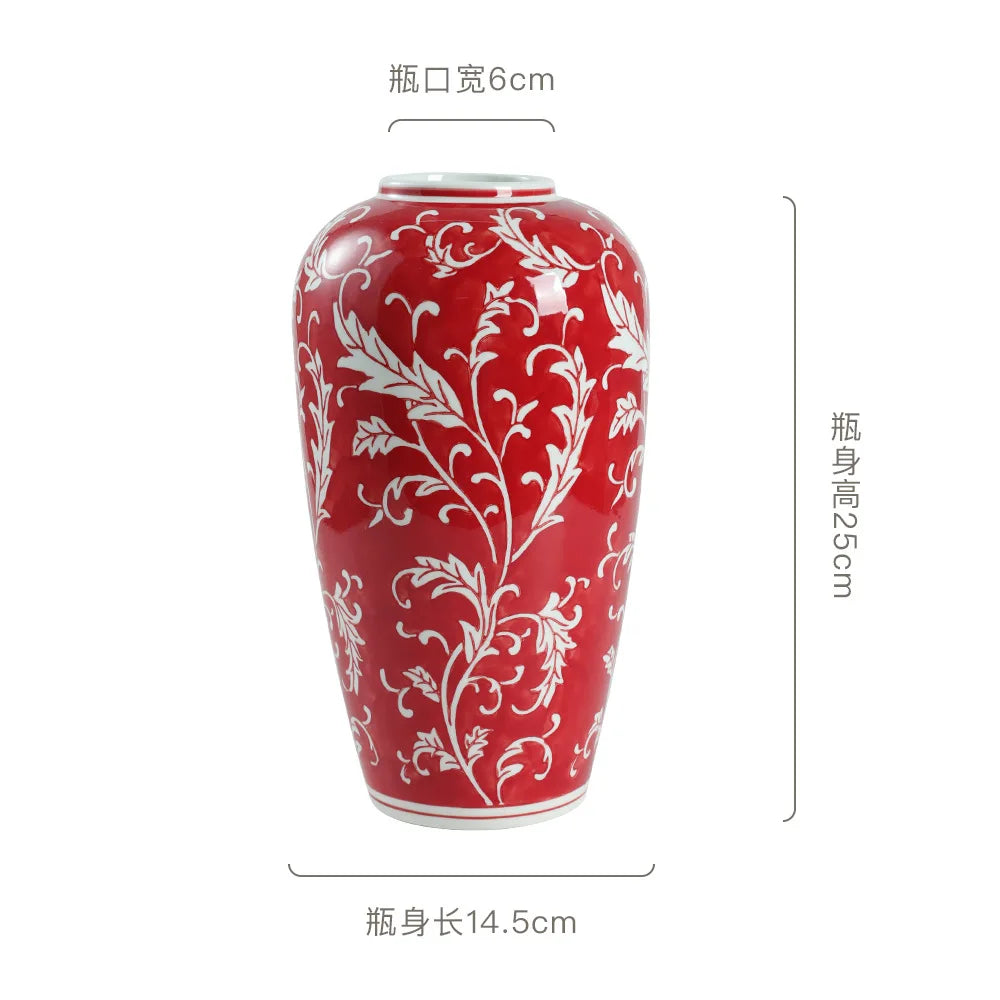 DecorBites™ Blue White Porcelain Vase Chinese Retro Home Decor Flower Vase