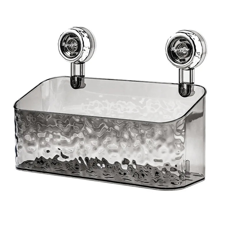DecorBites™ Bathroom Shelf Suction Cup Storage Rack - Wall Mounted Draining Basket