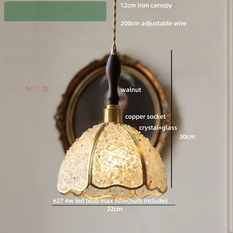 DecorBites™ Crystal Glass LED Pendant Lamp: Modern Nordic Style Hanging Light Fixture for Home Decor