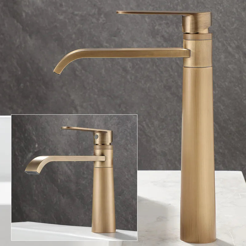 DecorBites™ Antique Bronze Basin Faucet Hot & Cold Brass Sink Mixer Tap