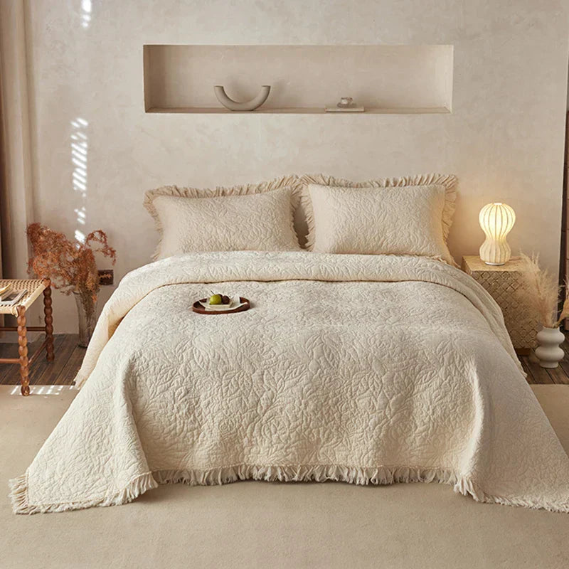DecorBites™ Cotton Quilted Bedspread Set with Pillowcase - Versatile & Summer-Ready