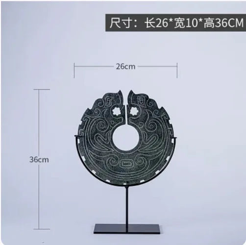 DecorBites™ Geometric Totem Resin Statue | Chinese Retro Home Decor Accessory
