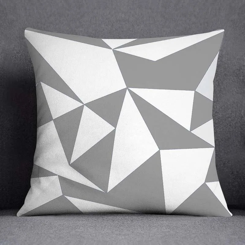 DecorBites™ Geometric Floral Print Lumbar Pillow Case 45X45cm Sofa Cushion Cover