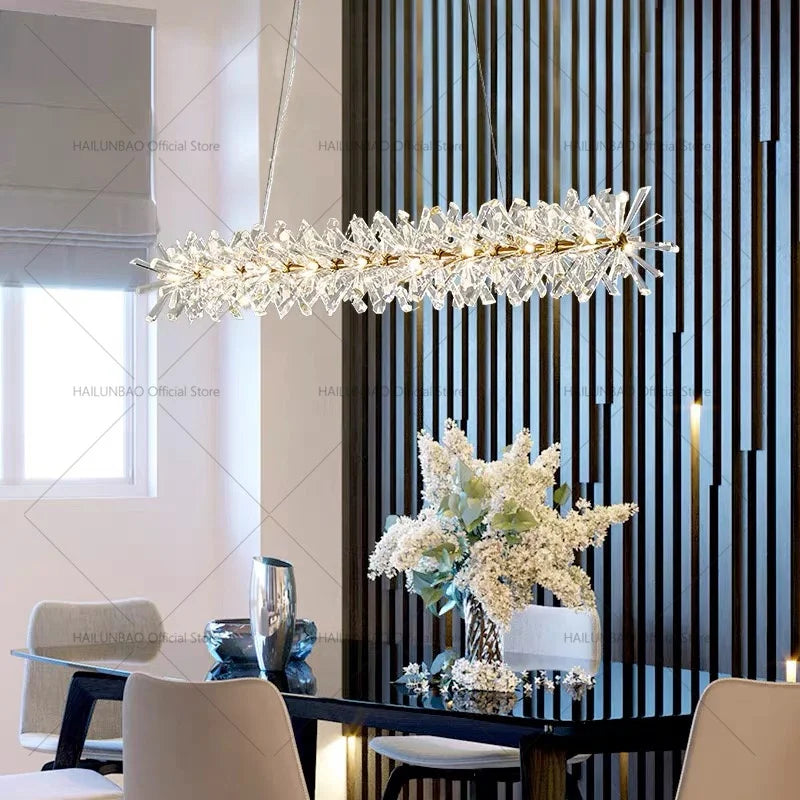 DecorBites™ Crystal Chandelier for Living and Dining Room High-End Elegant Bedroom Lighting