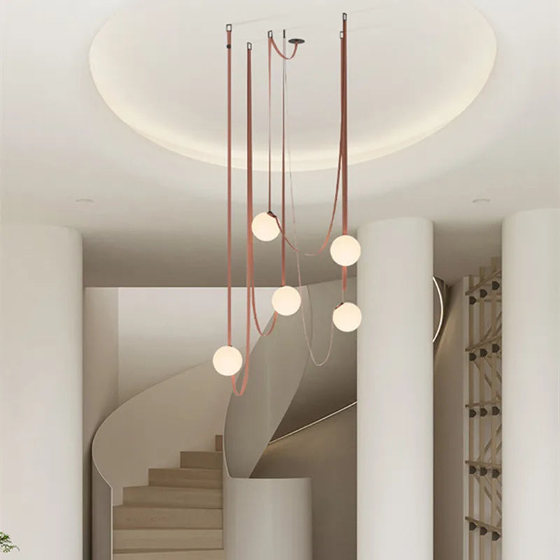 DecorBites™ Glass Ball Pendant Light: Modern loft lighting for living room, dining room, stairwell.