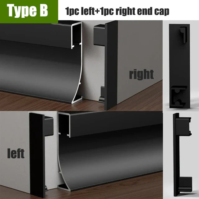 DecorBites™ 5cm LED Aluminium Profile Baseboard for Surface Mounted Linear Lighting