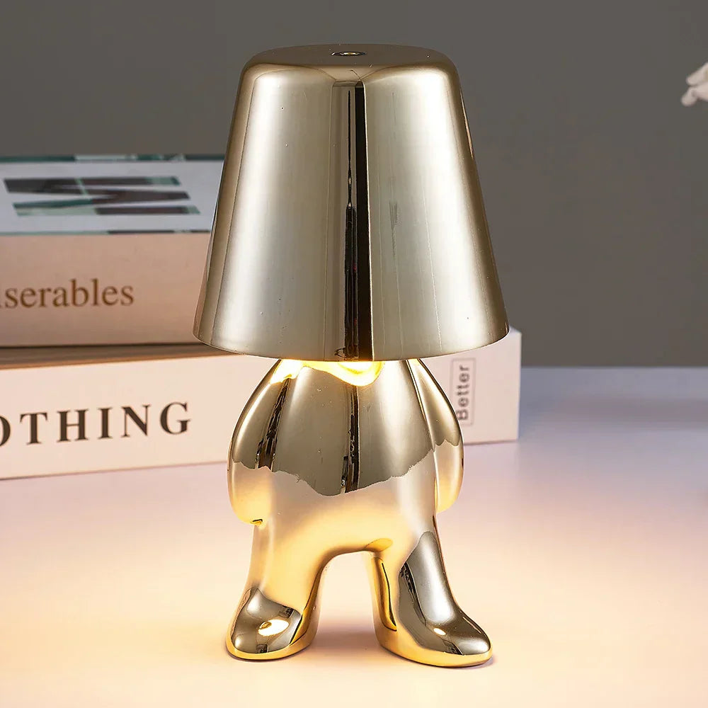 DecorBites™ Little Golden Man Table Lamp - Art Decor Night Light for Living Room and Children's Room