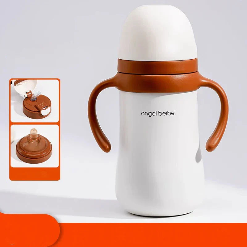 DecorBites™ Kids Stainless Steel Thermos Cup with Straw, 320ML Cute Water Bottle