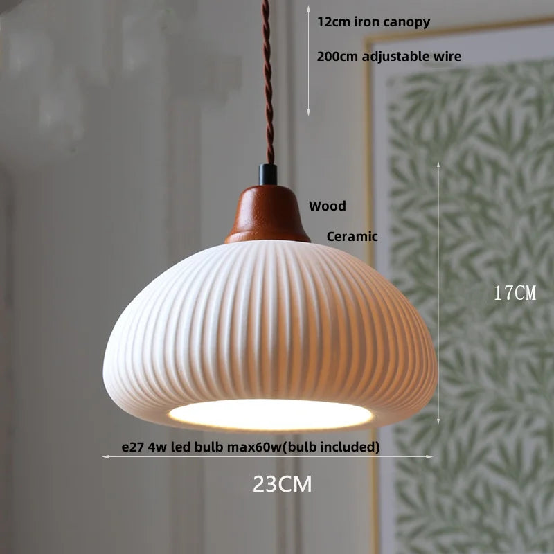 DecorBites™ Ceramic LED Pendant Lamp with Adjustable Copper Socket - Nordic Modern Home Decor