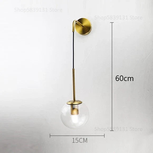 DecorBites™ Glass Ball Wall Lamp: Nordic Modern LED Lighting for Living Room, Bedroom, and Corridor