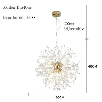 DecorBites™ Dandelion Chandelier LED Pendant Lamp for Dining Room Bedroom Shops