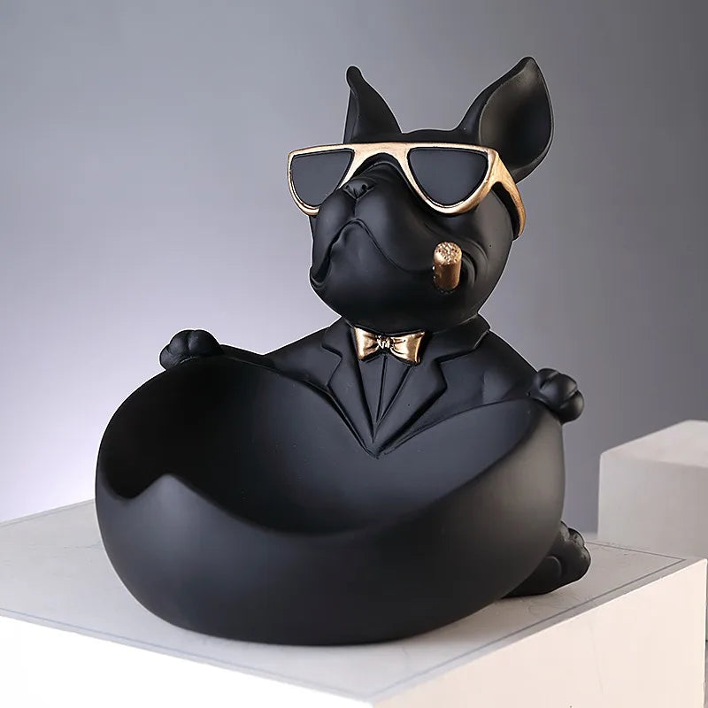 DecorBites™ Bulldog Storage Box: Creative Cool Dog Figurine Resin Craft Sculpture Home Decor Gift
