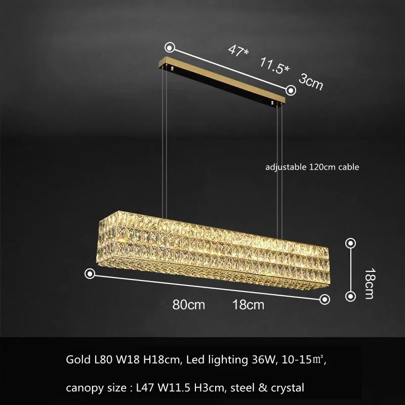 DecorBites™ Crystal LED Pendant Light: Luxury Steel Hanging Lamp for Modern Foyer, Dining Room