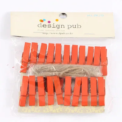 DecorBites™ 50-Piece Mini Wooden Clips for Photos Crafts, 25mm Small Clothespin Decoration