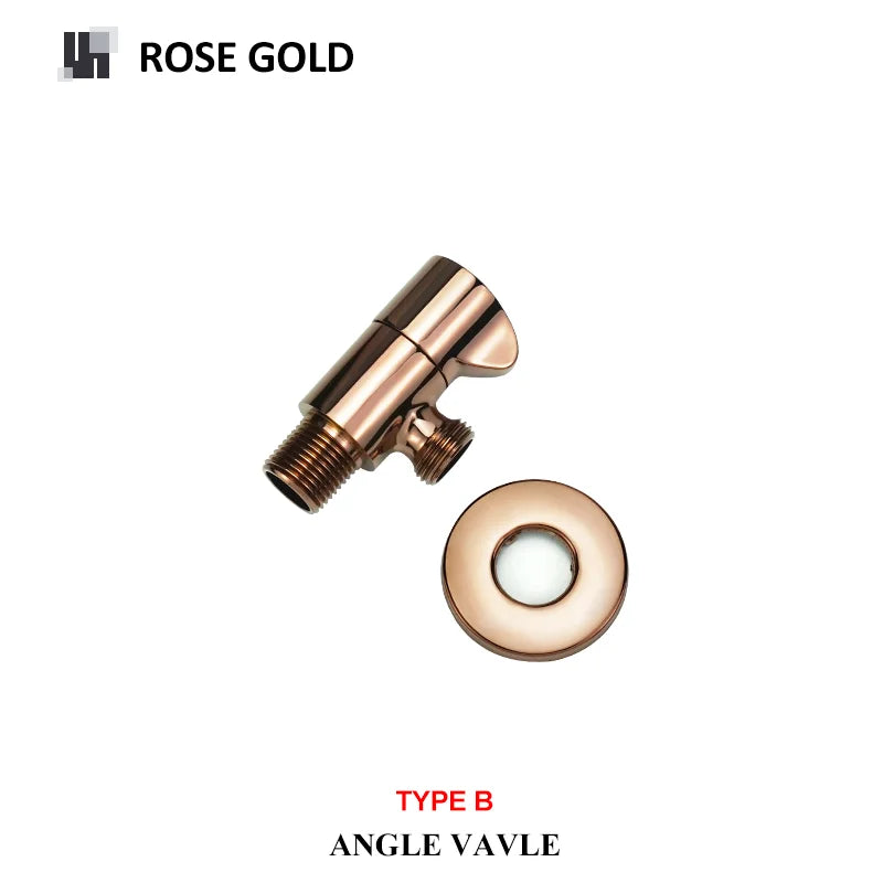 DecorBites™ Brushed Gold Solid Brass Bathroom Angled Dual Outlet Toilet Filling Valve