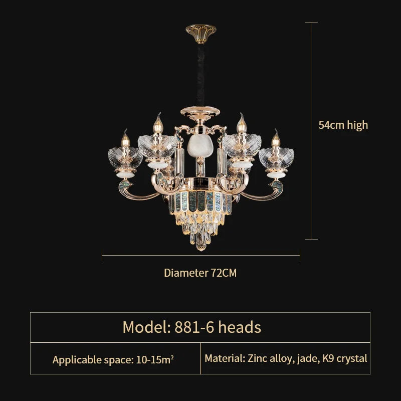 DecorBites™ Crystal Candle Chandelier: Modern European Living Room Lighting