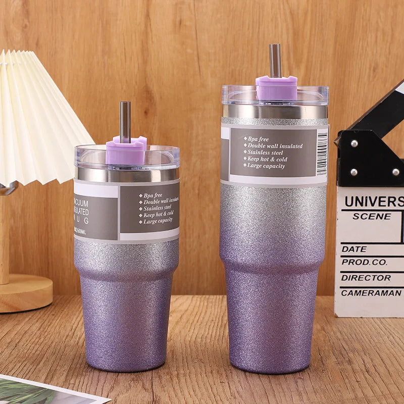 DecorBites™ Coffee Cup Thermos with Straw - Hot Drink Heat Preservation Mug