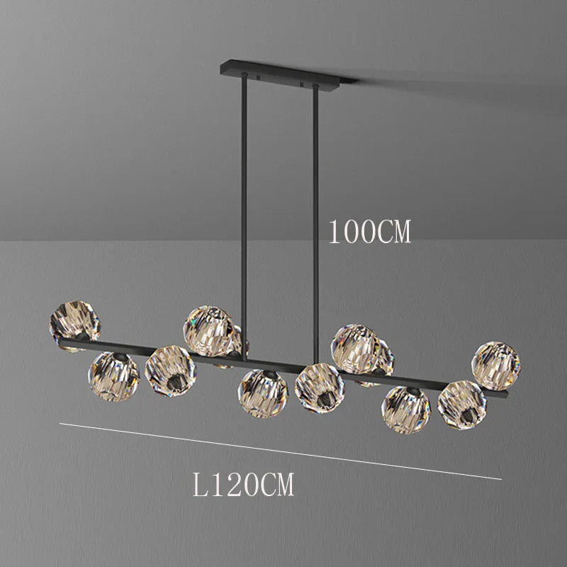 DecorBites™ Crystal Chandelier Pendant Light for Living & Dining Room Luxury Decor