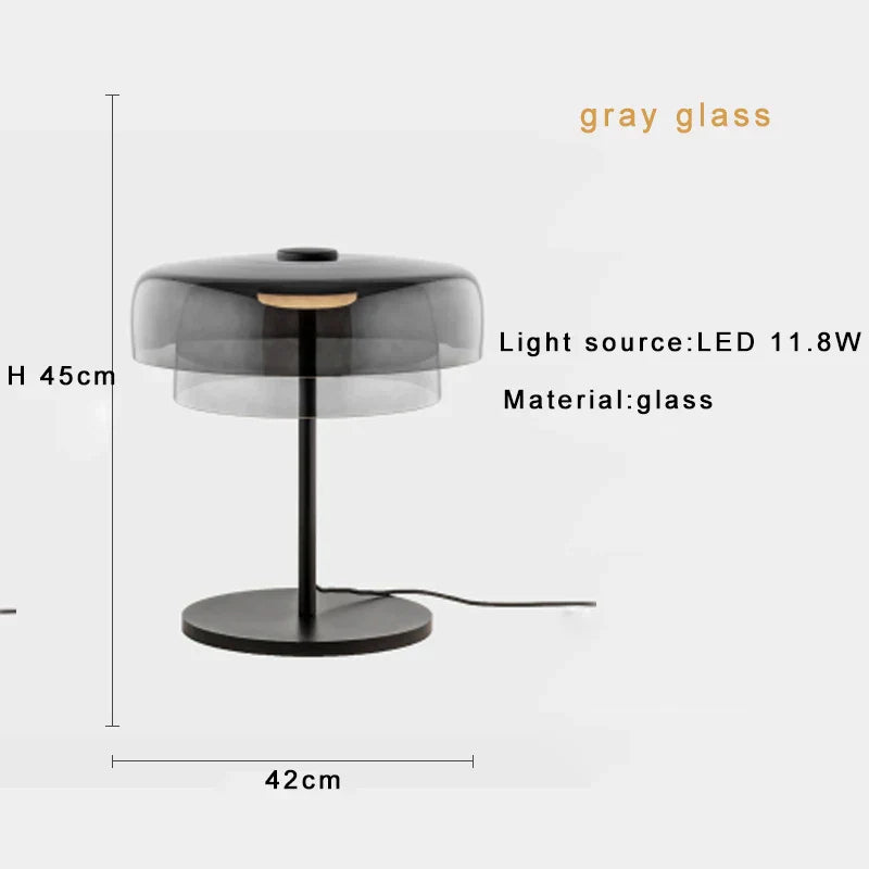 DecorBites™ Glass Table Lamp - Nordic Style Nightstand Lamp, Adjustable Brightness, Minimalist Design